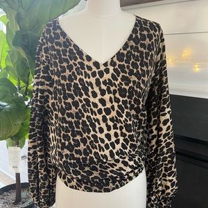 Leopard print loose blouse